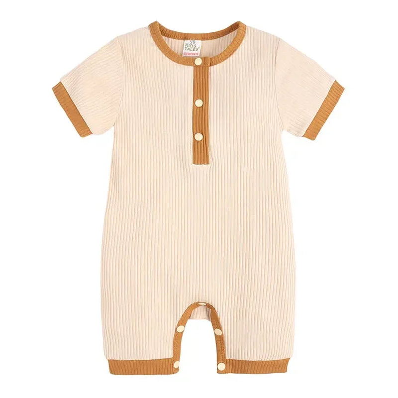 Fashion Solid Color Baby Romper Summer Baby Boy Clothes Cotton Linen Short Sleeve Infant Romper Newborn Clothing 3-18 Months